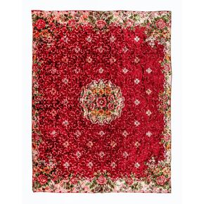 5.7x7 Ft Unique Vintage Floral Design Velvet Wall Hanging, Decorative Bed Cover. RS156