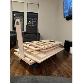 Collapsible Charcuterie Cart on Wheels, Foldable Snack Cart, zwedding Gift (Painted Plus Side Shelves)