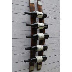 رف النبيذ ، 5 - رف النبيذ Stave Bottle مع نطاقات فولاذية
