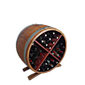32 bottle Liquor Cabinet, holds Wine, champagne, Whiskey bottles. Made of solid wine barrel oak. Made By Wine Barrel Creations Free Shipping!