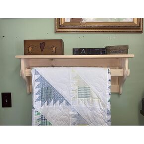 Blanket Rack Holder Wall Hanging Wood Quilt Rack Unfinished