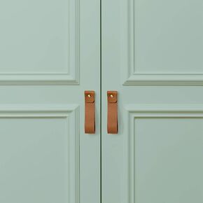 KEYAIIRA - Medium Leather and Brass Drawer Pull - Leather Closet Door Pulls for Kitchen cabinets knobs gold hardware furniture knobs and handles rustic home decor Minimal