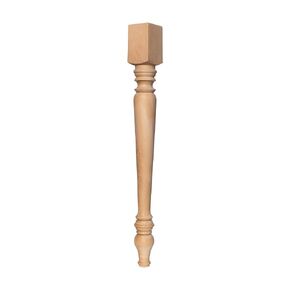 Unique Table Leg, Beech Custom Wood Leg, End Table leg, Mid Century Wooden Leg, Replacement Wood Leg (with connector, 40 Inch / 100 cm)