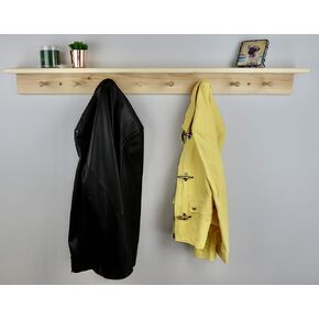 48" Unfinished Peg Rack With Shelf