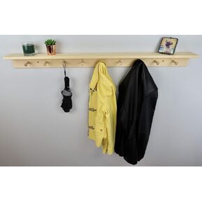 54" Unfinished Shaker Peg Rack With Shelf