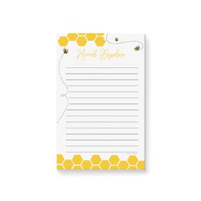 Personalized Honey Bee Notepad, Bee Stationary Set for Children, Custom Cute Bumble Bee Memopad Stationary Size 5.5 x 8.5 Inches, 50 Sheets