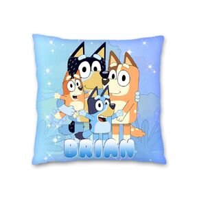 Blue Dog Pillow with Name - 16in insert included -Blue (Purple)