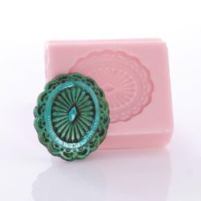 Western Concho Silicone Mold Easy to use with Chocolate, Fondant, Candy, Resin, Polymer Clay, Metal Clay. Jewelry, Craft, Food Safe Mold.