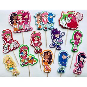 Strawberry Cupcake Toppers - Strawberry Toppers - Strawberry Birthday - Strawberry Party - Pack Of 12 Cupcakes toppers