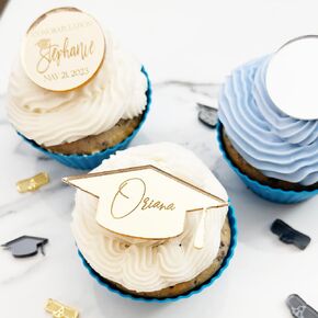 (12Pack) Personalized Graduation Cupcake Toppers 2025 | Cupcake Toppers Graduation | Cupcake Graduation Toppers 2025 | Cup Cake Decoration for Graduation | Personalized Graduation Cupcake Toppers