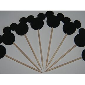 24 Mickey Mouse inspired cupcake toppers food picks birthday party décor shower supplies