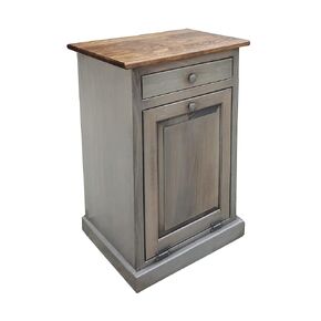 Peaceful Classics - Handmade Hideaway Cabinet - Decorative Bathroom, Office, and Bedroom Trash Can - Wooden Tilt Out Trash Bin (Unfinished)