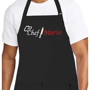 Made in the USA Personalized Embroidered Premium Chef Apron for Men Women Fathers Mothers Day Kitchen BBQ Grilling Gift