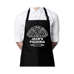 Personalized Pizzeria Aprons Name Text, Customized Cooking Adjustable Apron, Custom Name Pizzeria Design Apron With Pockets, Men's Aprons, Pizza Aprons, Pizza Aprons Father's Day Gifts, Apron for Him