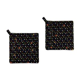 Mini Pumpkin Dots Pot Holders Set of 2 Hot Pads 6 inch by 6 inch