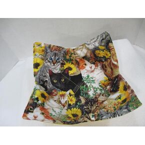 Cats and Flowers Soup Bowl Cozy Reversible Microwavable