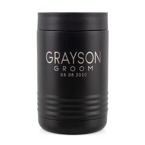 Groomsmen Can Cooler Gift, Beer Can Holder, Personalized Stainless Steel Beverage Holder, Beverage Cooler Custom Can Cooler, Bachelor Party Gift