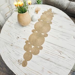 Handmade Rustic Jute Rope Table Runner PointyL Farmhouse Wedding Decor Eco-Friendly Boho Table Setting Vintage Country Style Dining Table Runner Rustic Chic Kitchen Decor