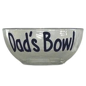 Dad's Bowl, Personalized Glass Dish, Ice Cream, Cereal or Snacks, Customized