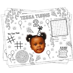 Personalized Wild One Birthday Coloring Placemats, Kids Table Activity Paper Mats, Custom Safari Party Decor, Jungle Animal Table Settings, Girls Boys First Birthday Coloring Pages