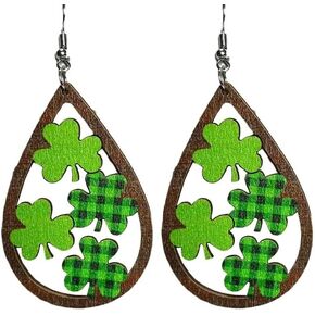twinkle eye St Patricks Day Earrings Acrylic Cute Shamrock Hat Rainbow Dangle Earrings For Women Girls Festival Accessories Holiday Earrings Clover Lucky Jewelry in Saudi Arabia