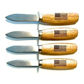 Engraved Oyster Knives Set of 4 - Engraved Oyster Shuckers Gift Set (Shuck Yeah!)