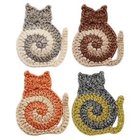 Orange Cat Coasters for Drinks Cat Stuff for Women Handmade Cute Coasters for Desk Kitchen Stuff Accessories (2 orange)