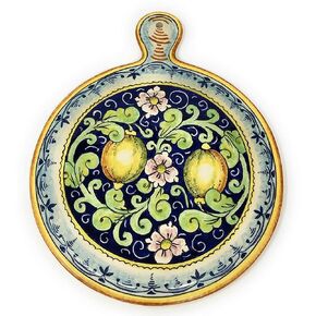 Ceramiche d'Arte Parrini - Italian Ceramic Art Utensil Kitchenware Tile Trivet Pottery Decorated Lemons Hand Painted Made in ITALY Tuscan