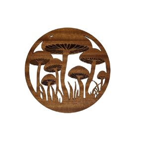 Wooden Mushroom Trivet, Unique Mushroom Kitchen Decor. Use for Hot Pots and Pans or Wall Hanging (Small)