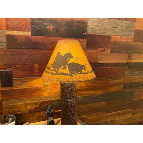 Rustic Oil Kraft Laced Cowboy Scenic Lamp Shades (9, X-Small)