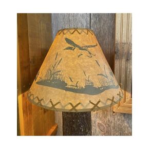 Rustic Lamp Shades Oil Kraft Laced Loon Scene (12, Small)