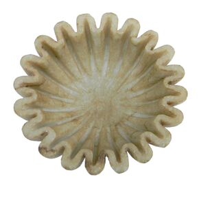 Vintage Antique Handcrafted Marble Ruffle Bowl – Collectibles Elegant Scallop Decorative Bowls for Home and Kitchen (6 inches)