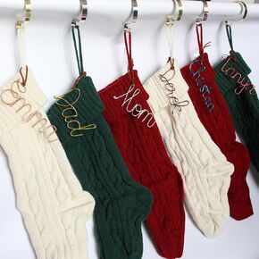 4 PCS Personalized Christmas stockings tags Metal name Tags Custom Gold White Name Tags Farmhouse Xmas Stocking Hanging Tag for Christmas Stocking gift（12 colors） (4PCS)