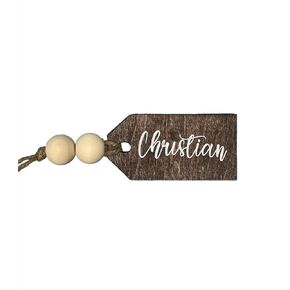 Personalized tags, Stocking tags personalized, Wooden Tags with beads, Wooden tags with holes, Personalized tags for gifts, Wooden name tags personalized, Party tags, Wooden name tags