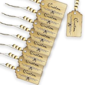 Custom Personalized Wooden Christmas Stocking Name Tag - Made in USA (1 Pack)