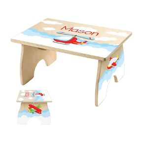Step Stool for Toddlers- Personalized Wood Kids Step Stool with Name for Kitchen Sink, Bathroom, Potty Training, Toilet, Kitchen Sink- Sturdy and Safe- Made in USA by BloomOwl (Floral- Initial)