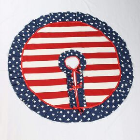 Patriotic Tree Skirt Christmas Tree Skirt US Flag Stars and Stripes 25'' to 80'' Holiday Decor Red White Ruffle Tree Skirt Patriotic Christmas Decor