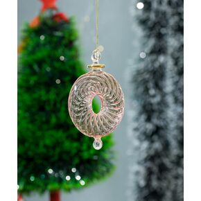 Les Trois Pyramides' Egyptian Unique Christmas Cardinal Tree Hand-Blown Ribbed Glass Home Decor Ornament Gifts Detailed with 14-Karat Gold: pink