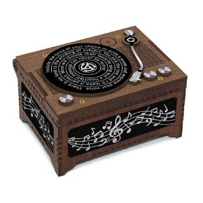 Custom Song Lyrics MP3 Music Box, Vinyl Record Player Music Box with Personalization