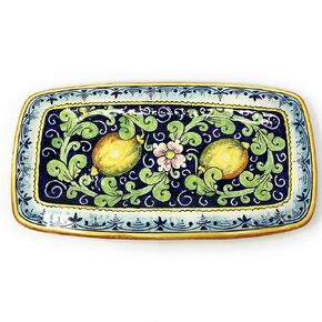 Ceramiche d'Arte Parrini - إيطالي خزفي صينية صينية الفخار باليد المزين بالليمون المصنوع في إيطاليا توسكان