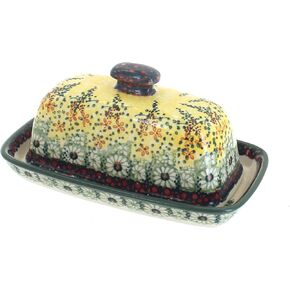 Blue Rose Polish Pottery Sunshine Grotto Butter Dish