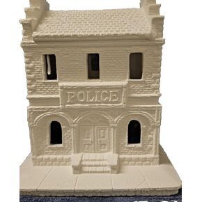 Police Station Village House 8" x 5" Ceramic Bisque Ready to Paint