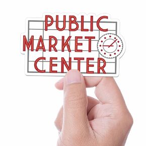 Pikes Place Seattle Sticker - Public Market Center Washington Decals for Hydroflask - Cool Pacific Northwest Gift
