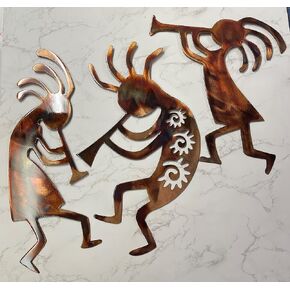 Kokopelli Metal Wall Art Trio