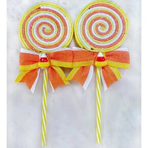 Faux Halloween Candy Corn Lollipops, Halloween Candy Wreath Attachments, Halloween Wreath Embellishments, Candy Corn Decorations Handmade