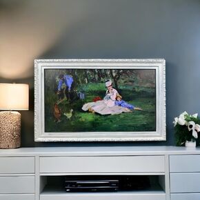 إطار تلفزيوني لـ Samsung The Frame TV ، يناسب 32،43 و 50 بوصة أجهزة التلفزيون. الانتهاء من اللون الأبيض المحزن (ليس للاستخدام مع الطرز الأخرى) إطار تلفزيون الخشب المصنوع يدويًا (50 بوصة Samsung tevel tv)