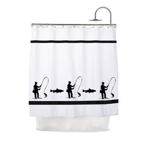 Fly Fishing Trout Fish Shower Curtain - In Your Choice of Colors - Custom Made Bath Decor