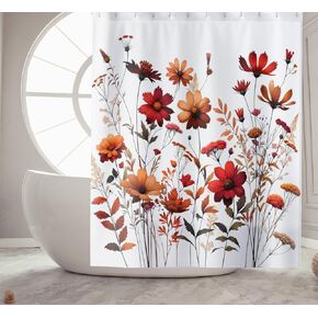 Fall Shower Curtains Bathroom Decor for Housewarming Gift Wildflower Shower Curtain Autumn Bathroom Decor Boho Floral Bath Decor