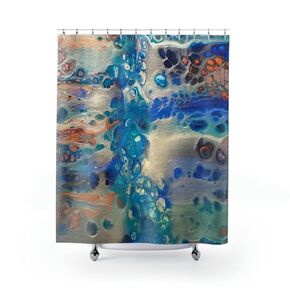 Unique Abstract Shower Curtain (Pebble Creek)