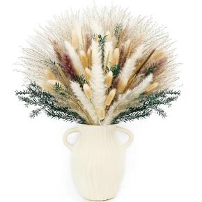Dried Pampas Grass Decorations, Dried Flower Vase Bouquet, Rustic Farmhouse Parties,Wedding Table Centerpieces.(117 Pieces)